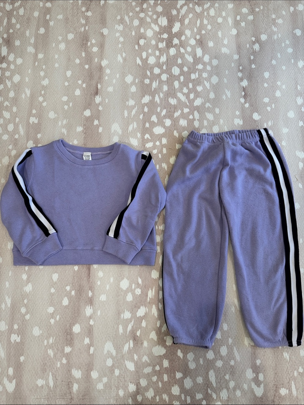 Dori Creations Girls Purple Sweatshirt & Sweatpants Set Size 5/6 Striped